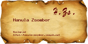 Hanula Zsombor névjegykártya